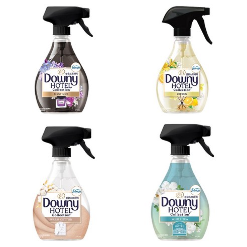 다우니 호텔 컬렉션 섬유스프레이 화이트티향 370ml + 웜코튼향 370ml + 시트러스향 370ml + 미스티크향 370ml 본품