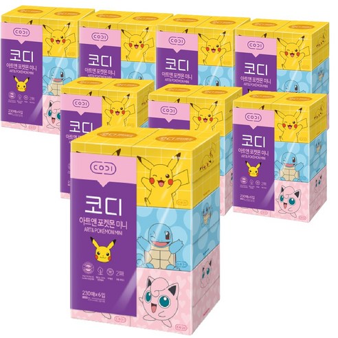 코디 아트앤 포켓몬 미니 2겹 랜덤발송, 6개입, 8개