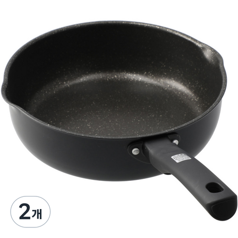 니토리 IH 인덕션 소프트 그립 마블 코팅 다용도 깊은 멀티 프라이팬, 2개, 24cm