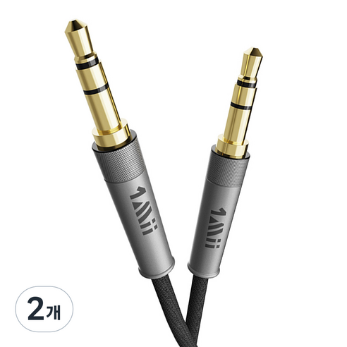 원미 은도금 코어 프리미엄 3.5mm AUX 케이블, CB104 1m, 혼합색상, 2개