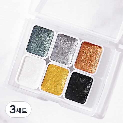 수채화 네일 물감 6종 세트, KN-A4037, 3세트