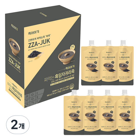 죽이야기 짜먹는 흑임자귀리죽 7p, 980g, 2개