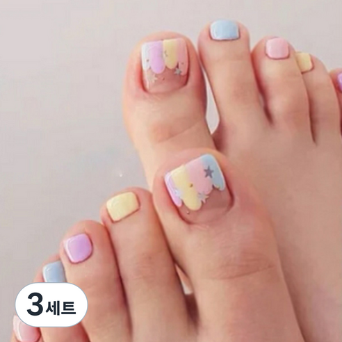 잇템샵 여름 네일아트 페디큐어 스티커 세트, 3세트, HL-039 걸오드