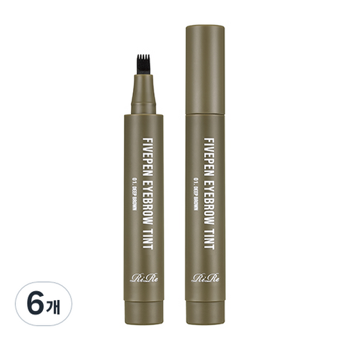 리르 파이브펜 아이브로우 틴트 2.5g, 6개, 01 딥브라운