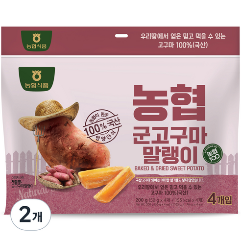농협식품 군고구마말랭이, 200g, 2개