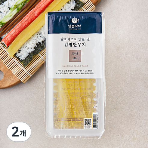 일품식탁 김밥단무지, 400g, 2개