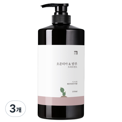 살림백서 오푼티아 앤 밤부 헤어트리트먼트 베이비파우더향, 1000ml, 3개