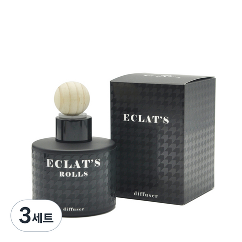 에클라스 프리미엄 블랙 방향제 100ml + 우드볼 세트, 아이 원 추, 3세트