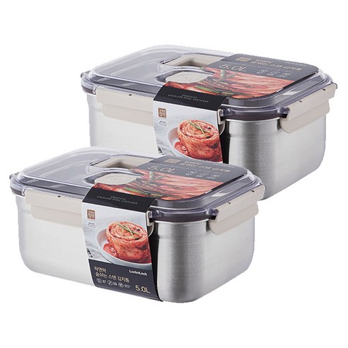 락앤락 NEW 숨쉬는 스텐 김치통, 5L, 2개