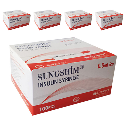 성심메디칼 인슐린 주사기 0.5ml 8mm 31g 100개입, 5개