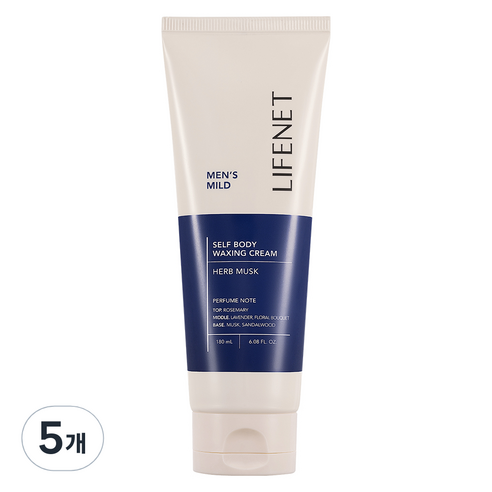 라이프넷 남성용 저자극 셀프 바디 왁싱 제모크림 01 맨즈 마일드, 180ml, 5개