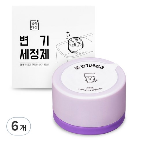 깔끔대장 깨끗한보라 변기세정제, 150g, 6개