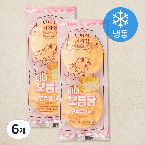 단백질과자점 미니 보름달빵 (냉동), 60g, 2개입, 3개