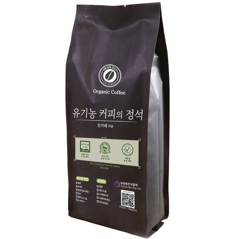 인카페 공정무역 친환경 유기농 스페셜티 커피의 정석 원두 올가닉블루노트서울, 1kg, 1개, 홀빈(분쇄안함)