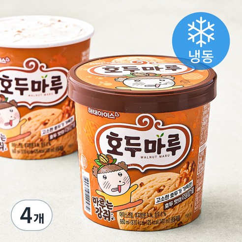 해태아이스크림 호두마루 (냉동), 660ml, 4개