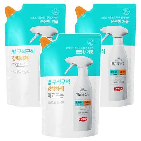 랩신 풋샴푸 400ml 리필, 1개입, 3개