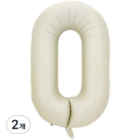 팡파티 숫자 레터링 풍선 101cm 0, 화이트, 2개