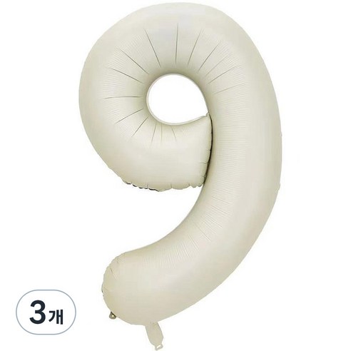 팡파티 숫자 레터링 풍선 101cm 9, 화이트, 3개