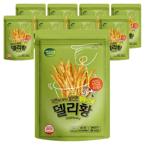 바다소리 델리황 오리지널 뉴 황태스낵, 15g, 9개