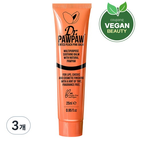 닥터포포 틴티드 컬러 멀티밤 25ml, 피치핑크, 3개