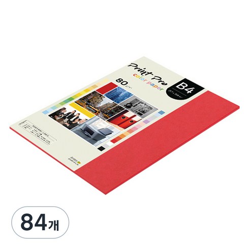 종이문화 프린트프로 칼라복사지 No.29 레드 80g, B4, 84개