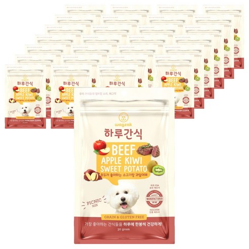 와그작 강아지 하루간식, 소고기랑 과일야채, 30g, 28개