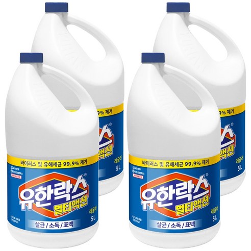 유한락스 멀티액션 레귤러, 5L, 4개