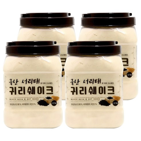태광선식 국산서리태로 더욱 고소해진 귀리쉐이크, 1.2kg, 4개