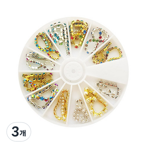 네일체인 파츠 12종 세트, 3개, N 137