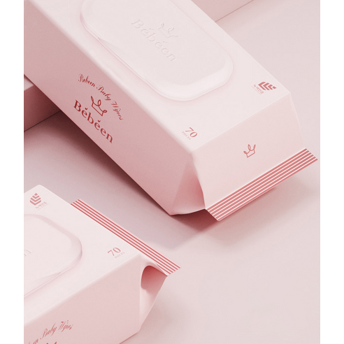 섬세한 아기 피부를 위한 프리미엄 선택, Bebeen 로즈 골드 영유아 물티슈