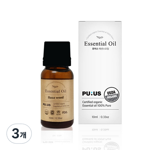 퓨어스 로즈우드오일, 10ml, 3개