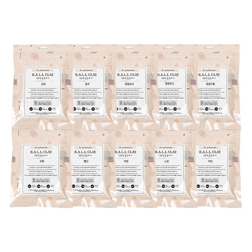 전문가용 볼클레이 50g x 10종 세트, 1세트, 하양, 노랑, 파랑, 빨강, 초록, 형광주황, 형광핑크, 형광보라, 갈색, 검정