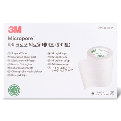 3M 마이크로포 의료용 테이프 화이트 1530-2, 6개입, 1개