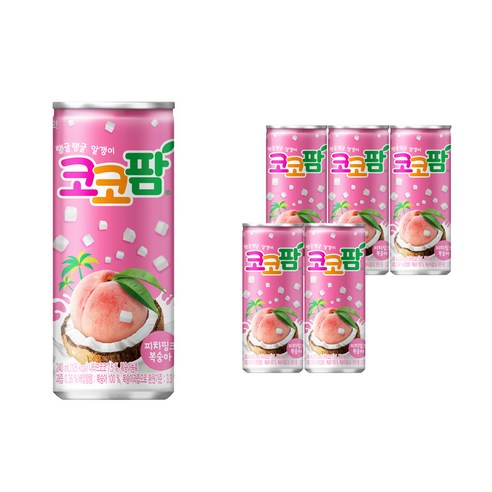 해태음료 코코팜 피치핑크 복숭아, 6개, 240ml