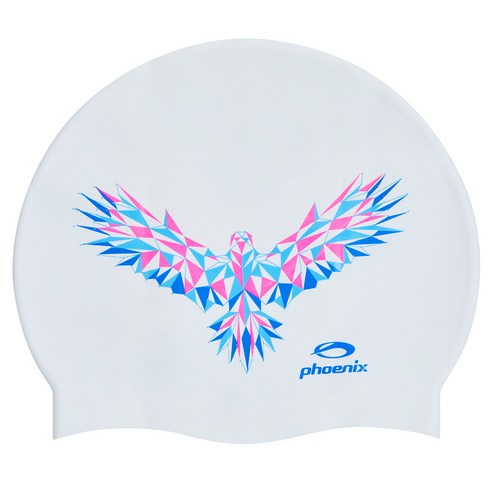 피닉스 디자인 실리콘 수영모자 불사조 PSC-03, 화이트, 1개
