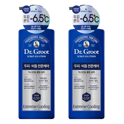 닥터그루트 스칼프솔루션 익스트림 쿨링 샴푸 민트향, 700ml, 2개