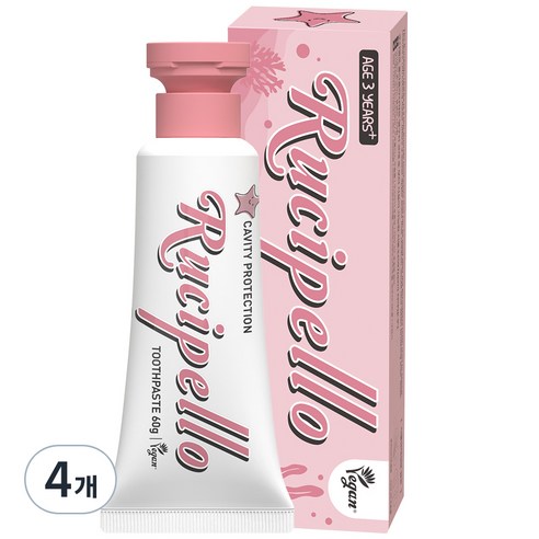 루치펠로 울라울라 어린이 저불소 치약, 60g, 4개
