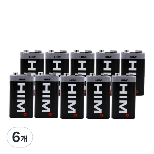 힘 망간 9V 건전지, 10개입, 6개