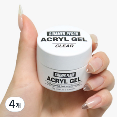 단지네네일가게 썸머피치 아크릴젤 15g, 클리어, 4개