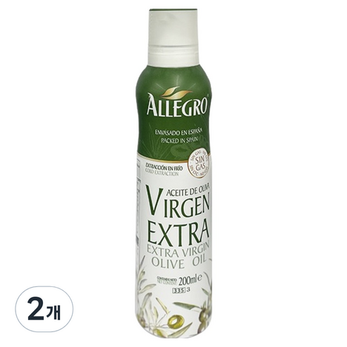 ALLEGRO 엑스트라 버진 올리브 오일, 2개, 200ml