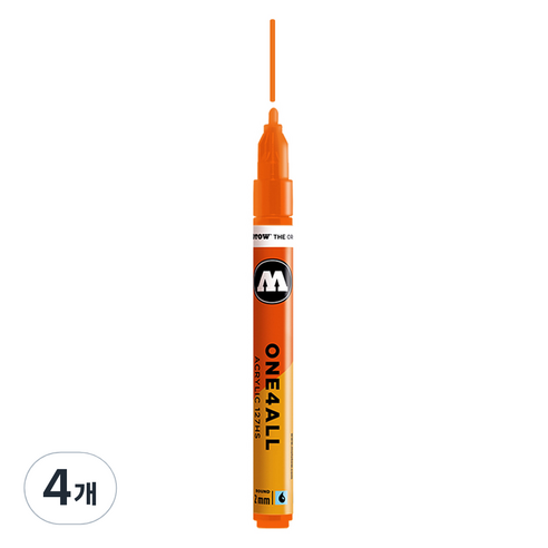 모로토우 원포올 아크릴 마카 2mm 127HS 085 dare orange, 1색, 4개