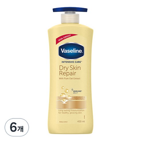바세린 인텐시브 케어 드라이 스킨 리페어 로션, 400ml, 6개