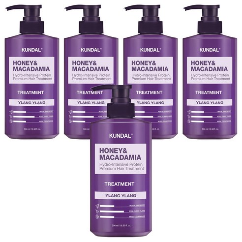 쿤달 허니 앤드 마카다미아 헤어 트리트먼트 일랑일랑향, 500ml, 5개