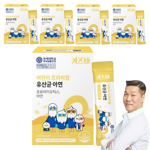 키즈텐 어린이 프리미엄 유산균 아연, 60g, 5개