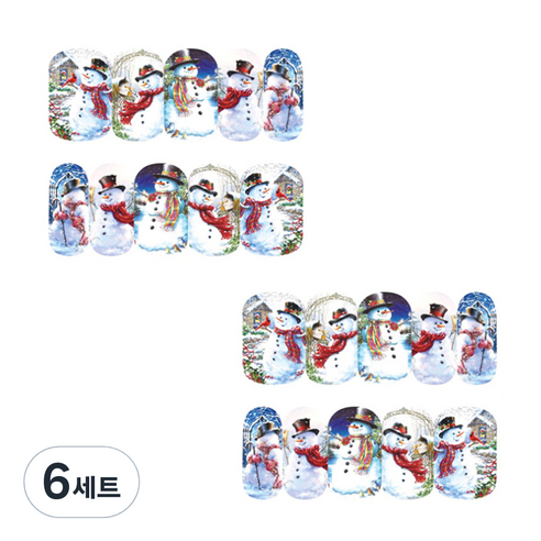 뷰티팝 크리스마스 리미티드 에디션 네일 스티커, T, 6세트