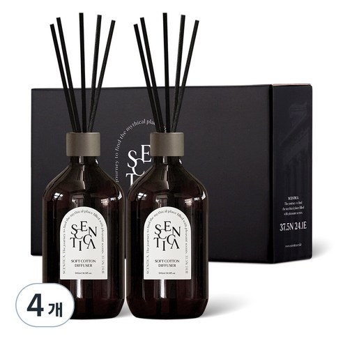센티카 프리미엄 대용량 디퓨저 500ml x 2p, 소프트코튼, 4개