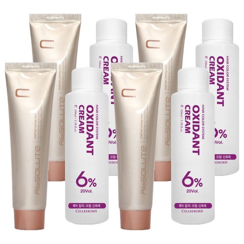 에비뉴쉬에뜨 앱솔루트 컬러링 크림 염색제 120g + 산화제 100ml, 블루블랙, 4개