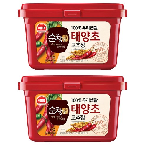 순창궁 우리햅쌀 태양초 고추장, 3kg, 2개