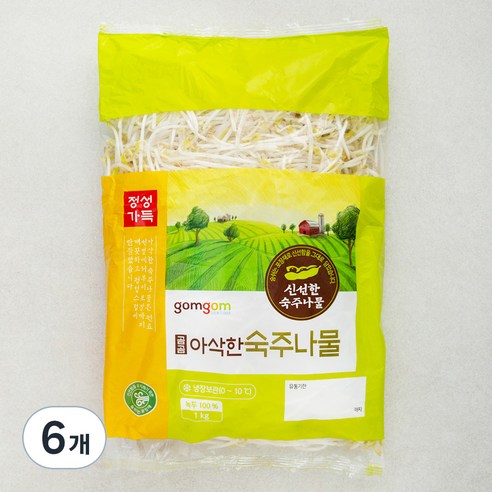 곰곰 아삭한 숙주나물, 1kg, 6개