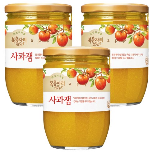 복음자리 사과잼, 620g, 3개
